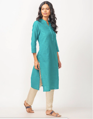 Cotton Checks straight long Kurthasdasd